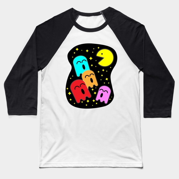 4 Ghost Moon Baseball T-Shirt by MICHR